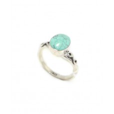 Ring Turquoise 925 Sterling Silver Handmade Stone Women Traditional Gift D432